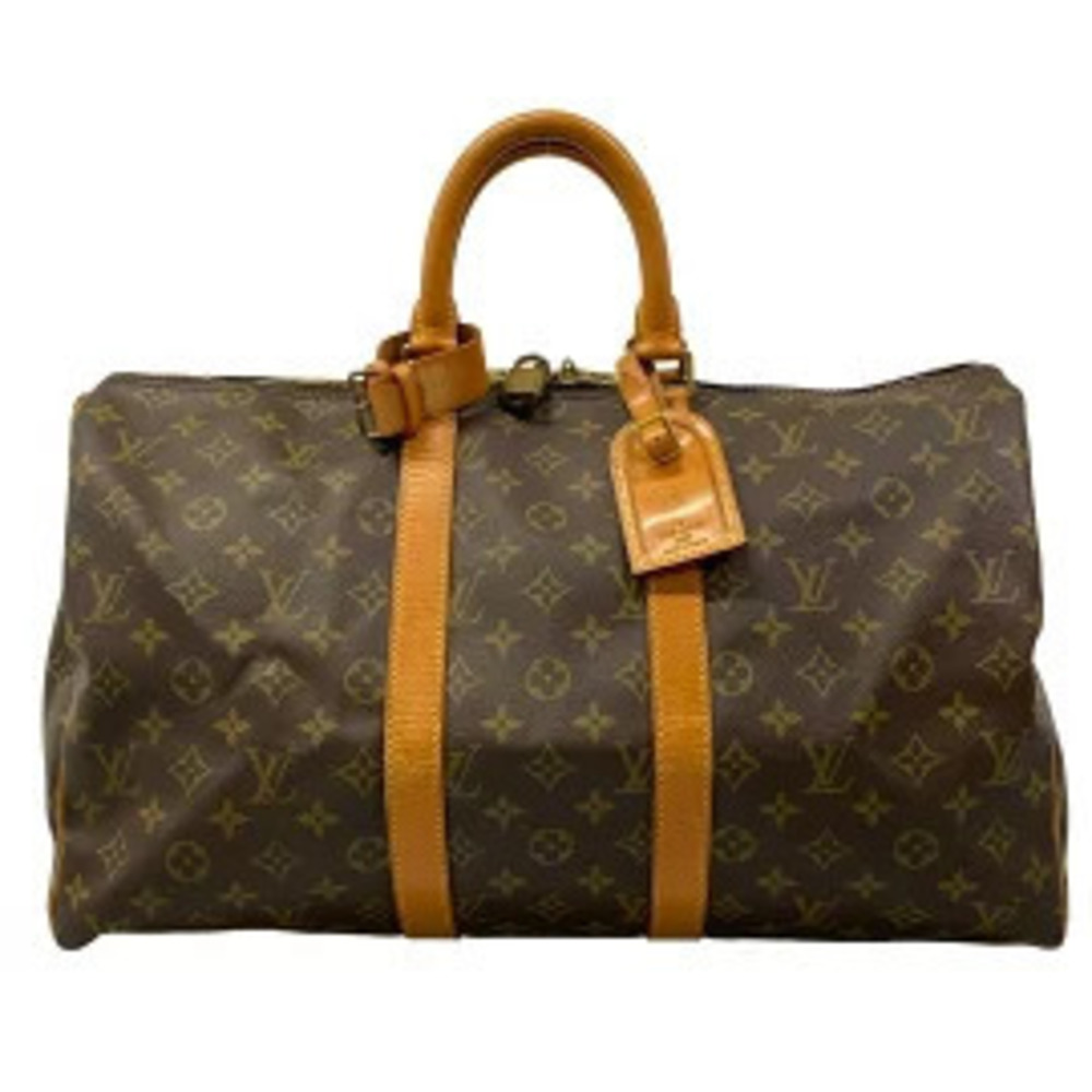 Louis Vuitton Keepall Travel Bag Leather Brown